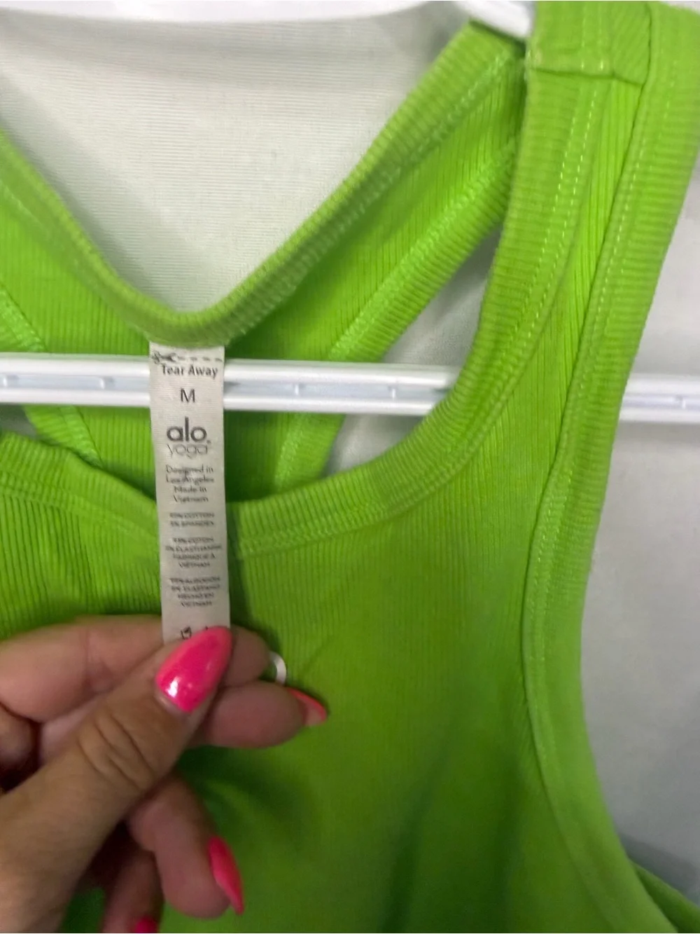 Alo Aspire Ribbed Cropped Tank - Size M